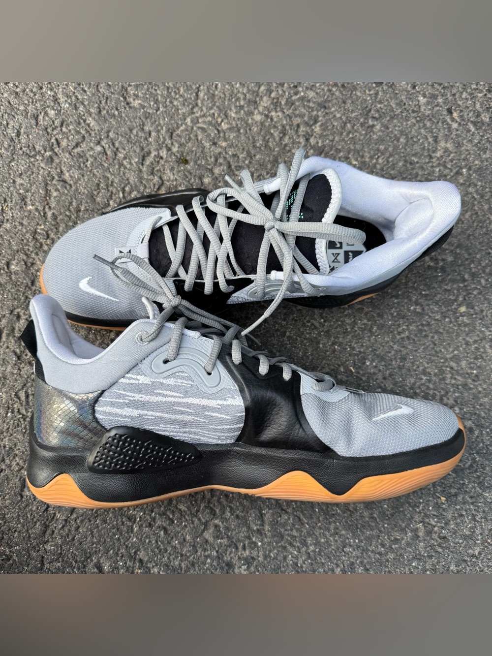 Nike PG 5 Paul George Shoes Mens 11.5 Gray Black Basketball Athletic DC6768-991 - Picture 5 of 9